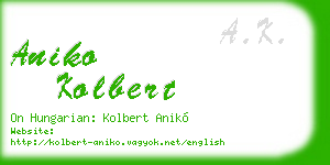 aniko kolbert business card